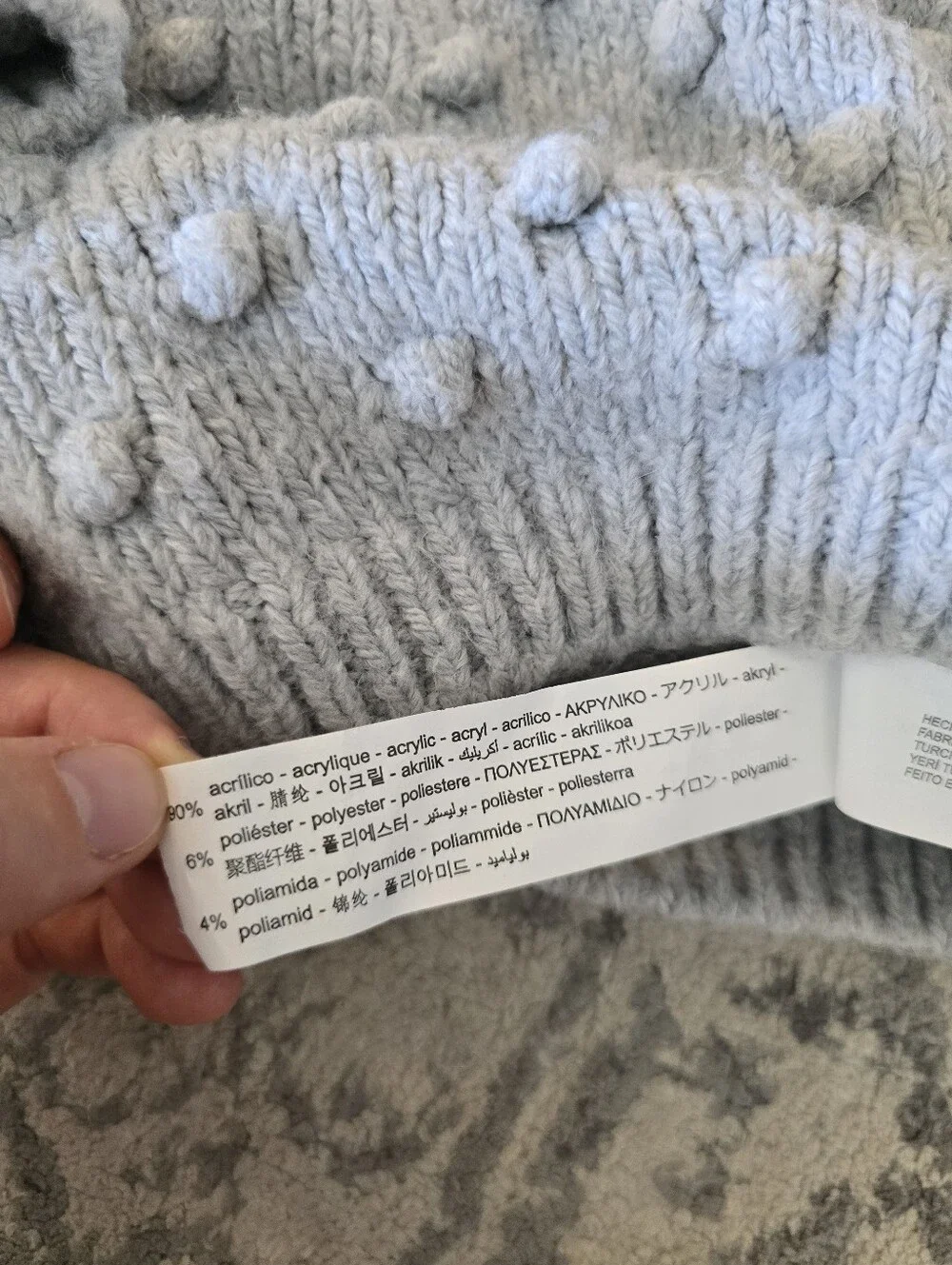 Zara Light blue Pom-Pom Knit Sweater